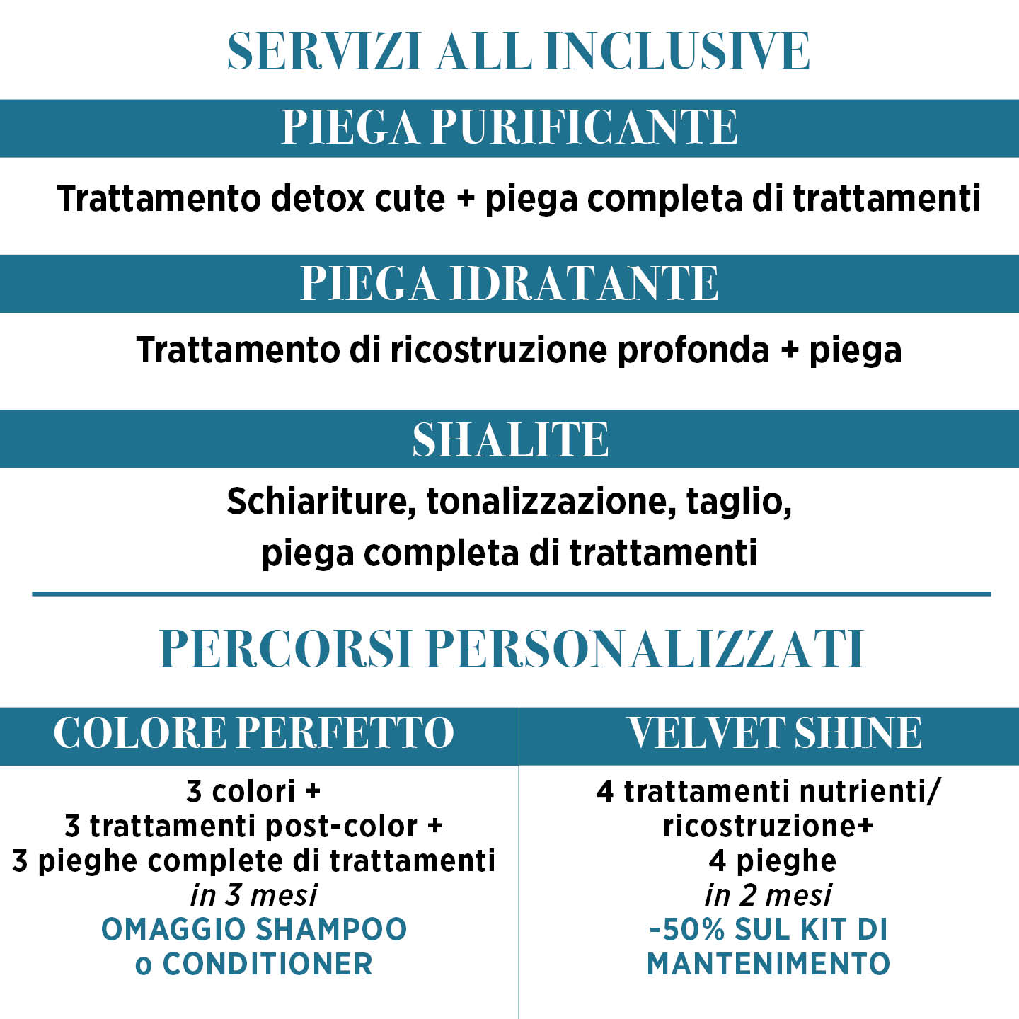 Listino Servizi completo webpage
